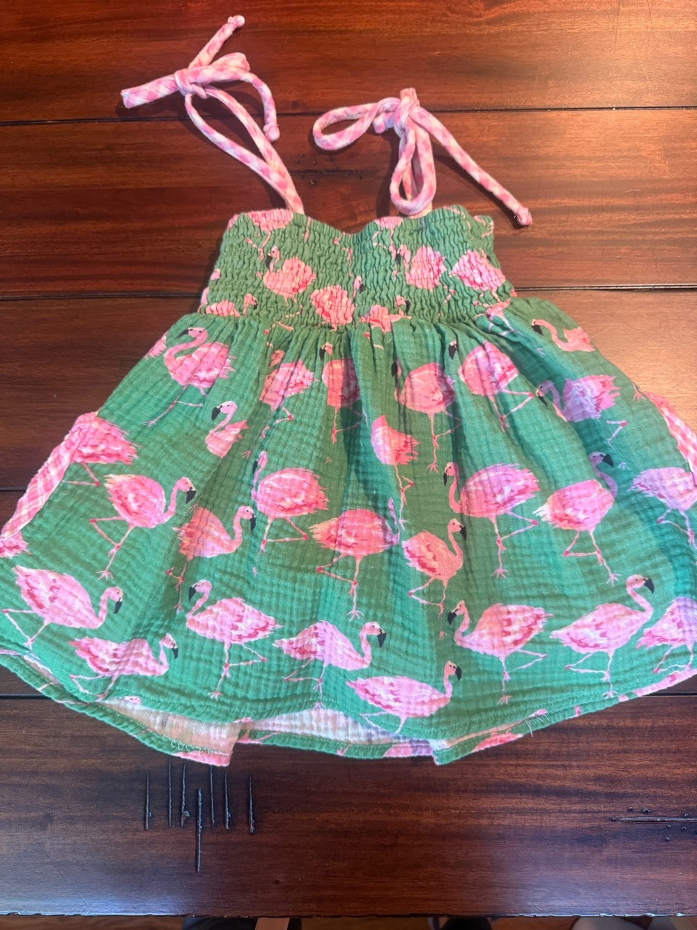 SweetHoney 2T Flamingo Smocked Dress - Picture 2 of 3